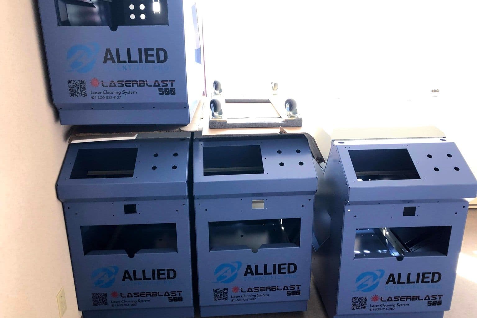 LaserBlast 500 enclosures before assembly
