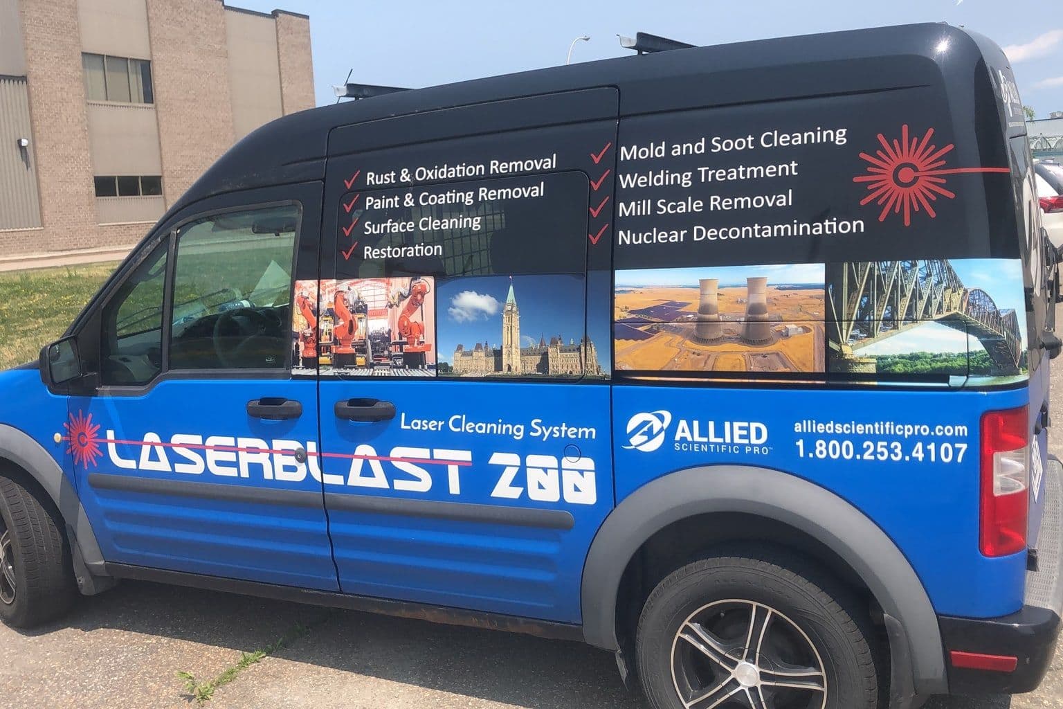 An ASP LaserBlast service van